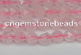 CNG7225 15.5 inches 6mm faceted nuggets rose quartz beads