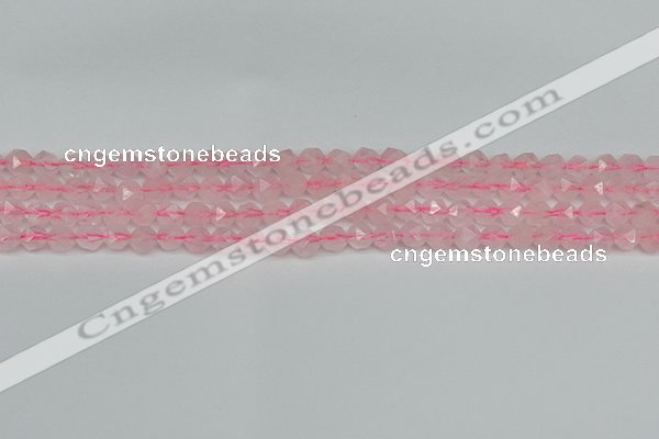 CNG7225 15.5 inches 6mm faceted nuggets rose quartz beads