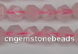 CNG7226 15.5 inches 8mm faceted nuggets rose quartz beads