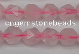 CNG7227 15.5 inches 10mm faceted nuggets rose quartz beads