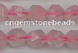 CNG7228 15.5 inches 12mm faceted nuggets rose quartz beads