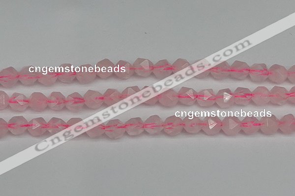 CNG7228 15.5 inches 12mm faceted nuggets rose quartz beads