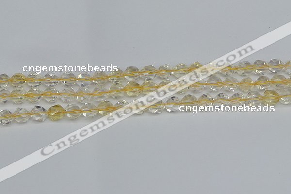 CNG7230 15.5 inches 6mm faceted nuggets citrine gemstone beads