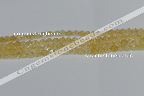 CNG7235 15.5 inches 6mm faceted nuggets citrine beads wholesale