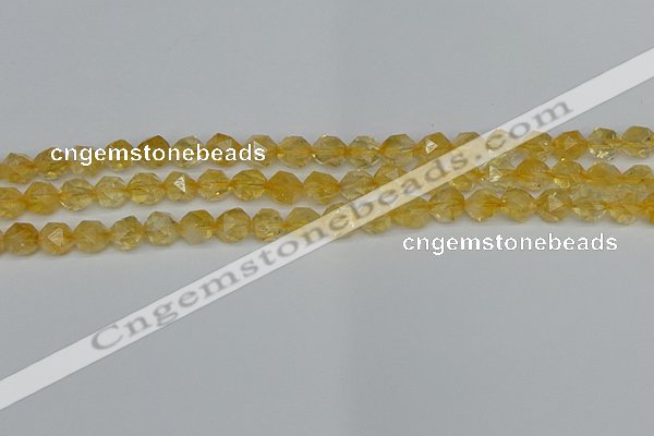 CNG7236 15.5 inches 8mm faceted nuggets citrine beads wholesale