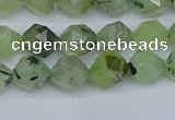 CNG7240 15.5 inches 6mm faceted nuggets green rutilated quartz beads