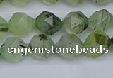 CNG7241 15.5 inches 8mm faceted nuggets green rutilated quartz beads