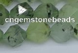 CNG7243 15.5 inches 12mm faceted nuggets green rutilated quartz beads