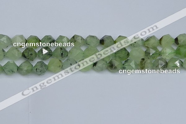 CNG7243 15.5 inches 12mm faceted nuggets green rutilated quartz beads