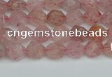 CNG7255 15.5 inches 6mm faceted nuggets strawberry quartz beads