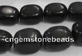 CNG726 15.5 inches 15*20mm nuggets black stone beads wholesale