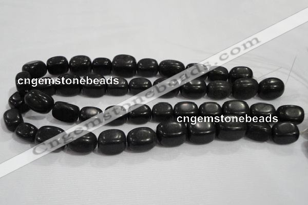 CNG726 15.5 inches 15*20mm nuggets black stone beads wholesale