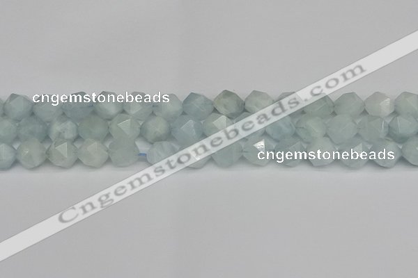 CNG7262 15.5 inches 10mm faceted nuggets aquamarine beads