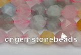 CNG7266 15.5 inches 8mm faceted nuggets morganite beads