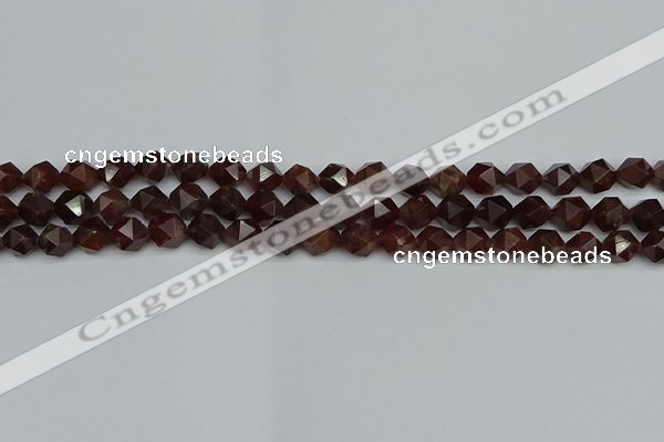 CNG7270 15.5 inches 6mm faceted nuggets orange garnet beads