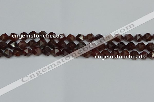 CNG7271 15.5 inches 8mm faceted nuggets orange garnet beads