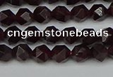 CNG7275 15.5 inches 6mm faceted nuggets red garnet beads