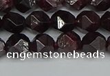 CNG7276 15.5 inches 8mm faceted nuggets red garnet beads