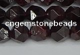 CNG7277 15.5 inches 10mm faceted nuggets red garnet beads