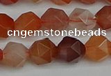 CNG7282 15.5 inches 10mm faceted nuggets red rabbit hair quartz beads