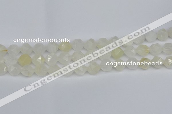 CNG7288 15.5 inches 12mm faceted nuggets white moonstone beads