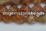 CNG7296 15.5 inches 8mm faceted nuggets sunstone beads