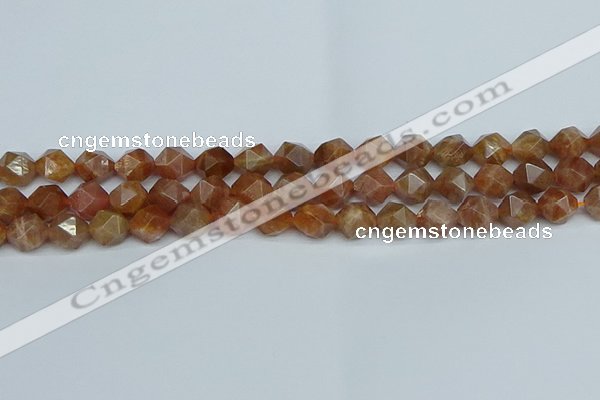 CNG7296 15.5 inches 8mm faceted nuggets sunstone beads