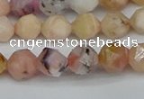 CNG7300 15.5 inches 6mm faceted nuggets pink opal gemstone beads