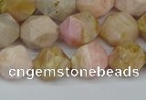 CNG7301 15.5 inches 8mm faceted nuggets pink opal gemstone beads