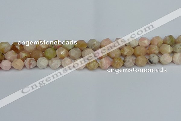 CNG7301 15.5 inches 8mm faceted nuggets pink opal gemstone beads