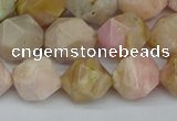 CNG7302 15.5 inches 10mm faceted nuggets pink opal gemstone beads