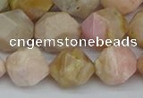 CNG7303 15.5 inches 12mm faceted nuggets pink opal gemstone beads