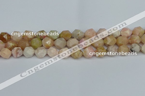 CNG7303 15.5 inches 12mm faceted nuggets pink opal gemstone beads