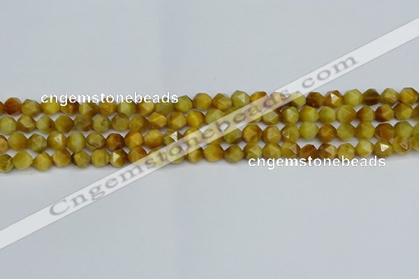 CNG7305 15.5 inches 6mm faceted nuggets golden tiger eye beads