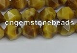 CNG7306 15.5 inches 8mm faceted nuggets golden tiger eye beads