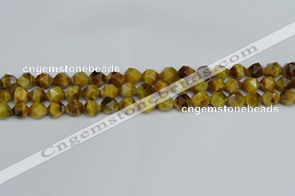 CNG7306 15.5 inches 8mm faceted nuggets golden tiger eye beads