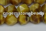 CNG7307 15.5 inches 10mm faceted nuggets golden tiger eye beads