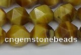 CNG7308 15.5 inches 12mm faceted nuggets golden tiger eye beads