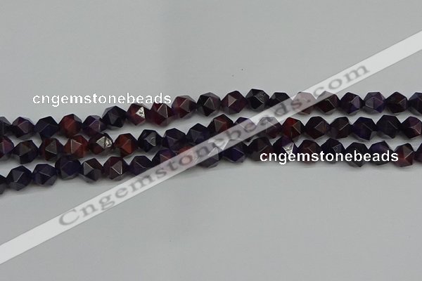 CNG7316 15.5 inches 8mm faceted nuggets purple tiger eye beads