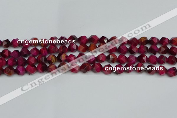 CNG7321 15.5 inches 8mm faceted nuggets red tiger eye beads