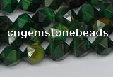 CNG7325 15.5 inches 6mm faceted nuggets green tiger eye beads