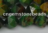 CNG7328 15.5 inches 12mm faceted nuggets green tiger eye beads