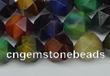 CNG7332 15.5 inches 10mm faceted nuggets mixed tiger eye beads