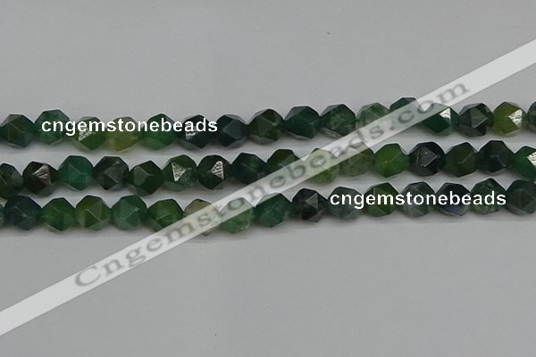 CNG7338 15.5 inches 12mm faceted nuggets moss agate beads