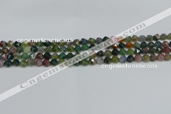 CNG7340 15.5 inches 6mm faceted nuggets Indian agate beads