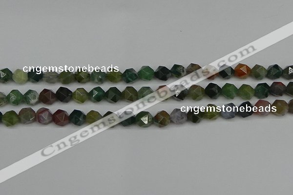 CNG7341 15.5 inches 8mm faceted nuggets Indian agate beads