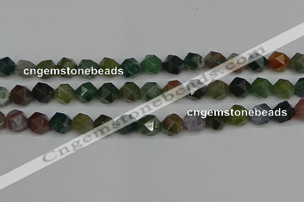 CNG7343 15.5 inches 12mm faceted nuggets Indian agate beads