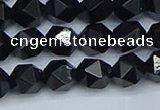 CNG7351 15.5 inches 8mm faceted nuggets Black agate beads