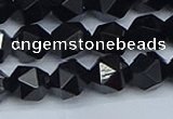 CNG7352 15.5 inches 10mm faceted nuggets Black agate beads