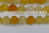 CNG7355 15.5 inches 6mm faceted nuggets yellow jade beads